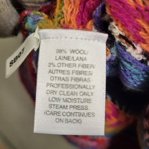 Vintage Susan Bristol Wool Blend Sweater Women Large Stripe Grandma Vest Cottage - Picture 4 of 6